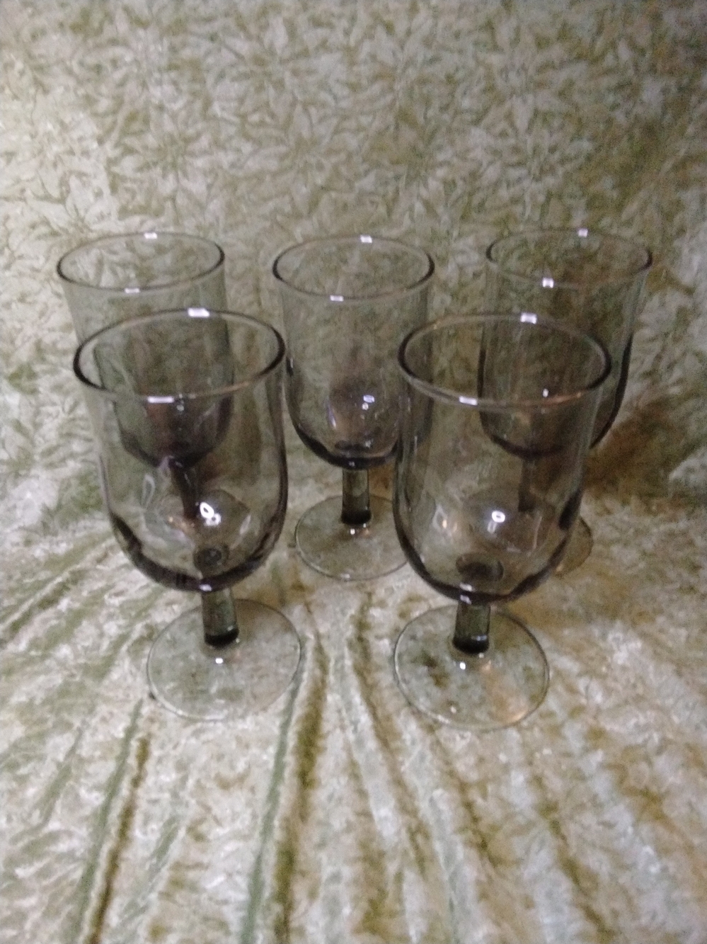 Smoked Glass Wine Goblets - Set of 5